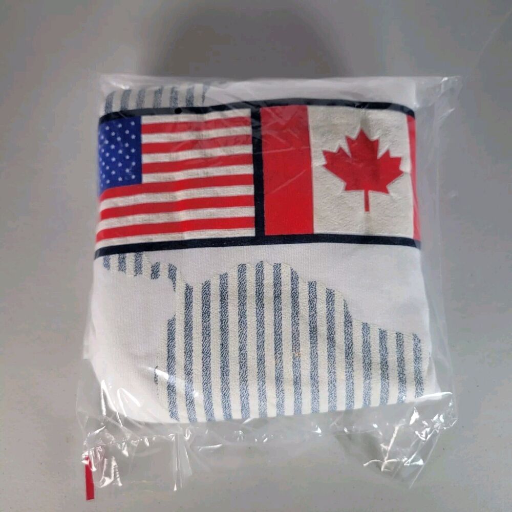 Vintage Bonnie Sportswear World Flag Sweatshirt L/XL New Sealed USA Canada White